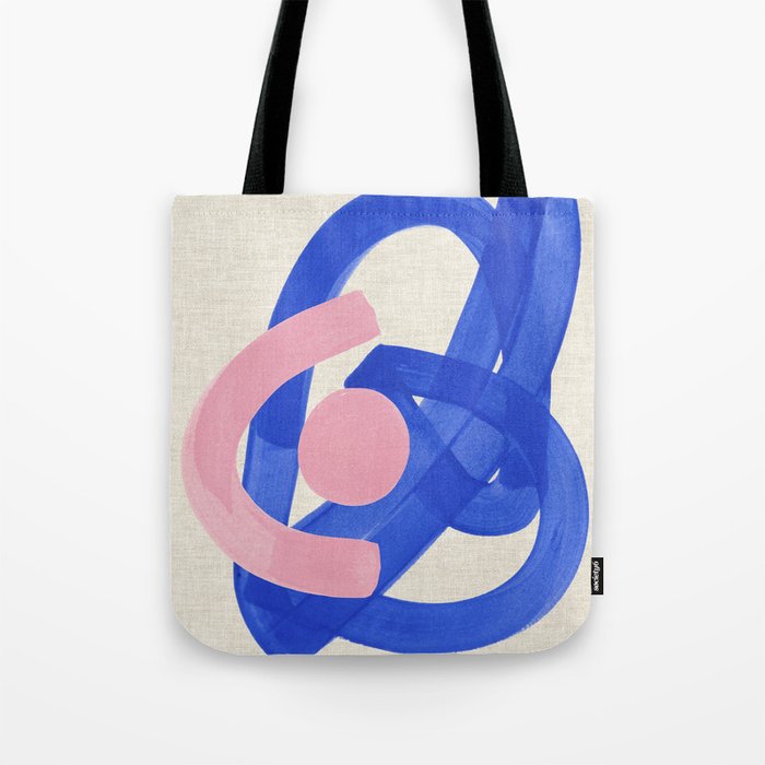 Pink And Blue Round Orbit Tote Bag Gallery Image 1