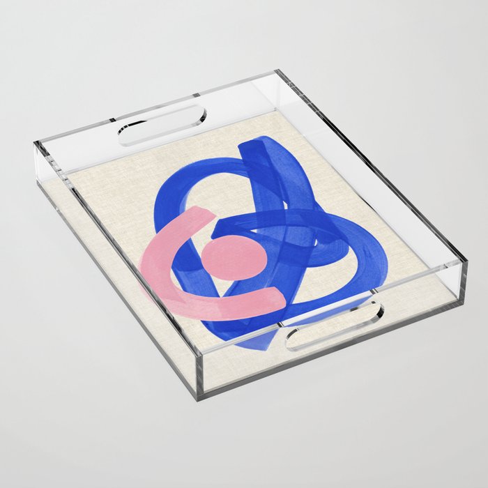 Pink And Blue Round Orbit Acrylic Tray Gallery Image 1