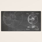 Film Reel Patent - Classic Cinema Art - Black Chalkboard Desk Mat Gallery Image 3