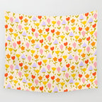 Colourful spring flowers pattern  Wall Tapestry Gallery Image 4