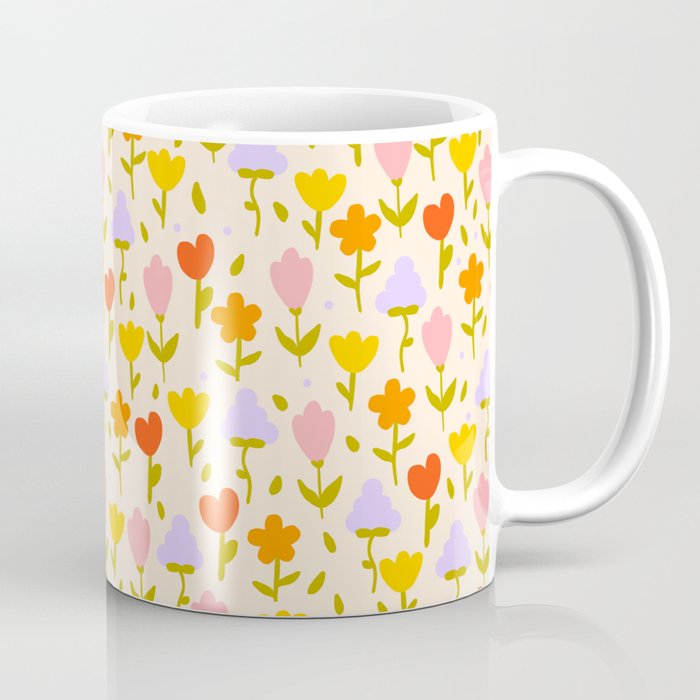 Colourful spring flowers pattern  Coffee Mug Gallery Image 1