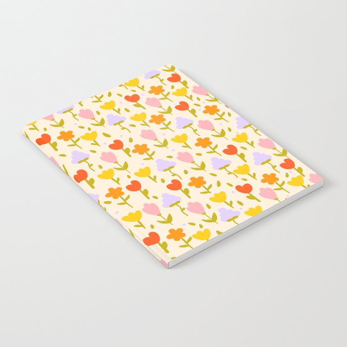 Colourful spring flowers pattern  Notebook Gallery Image 1