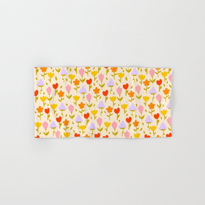 Colourful spring flowers pattern  Bath Towel Gallery Image 1
