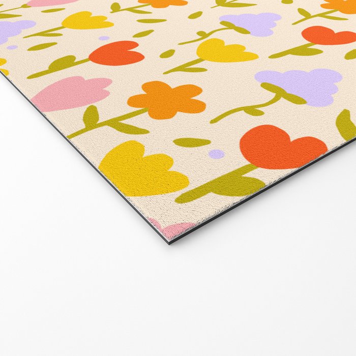 Colourful spring flowers pattern  Welcome Mat Gallery Image 2