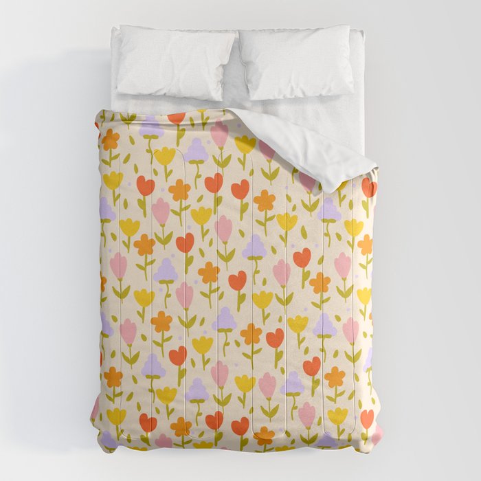 Colourful spring flowers pattern  Comforter Gallery Image 6