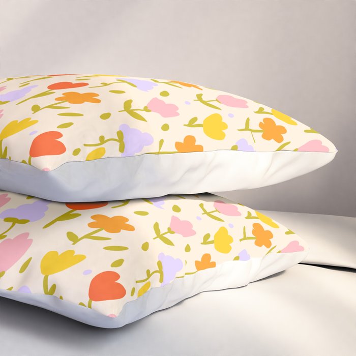 Colourful spring flowers pattern  Pillow Sham Gallery Image 3