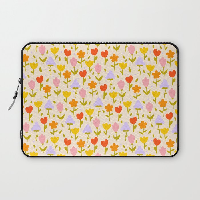 Colourful spring flowers pattern  Laptop Sleeve Gallery Image 1