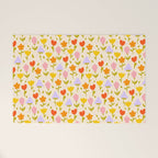 Colourful spring flowers pattern  Welcome Mat Gallery Image 1
