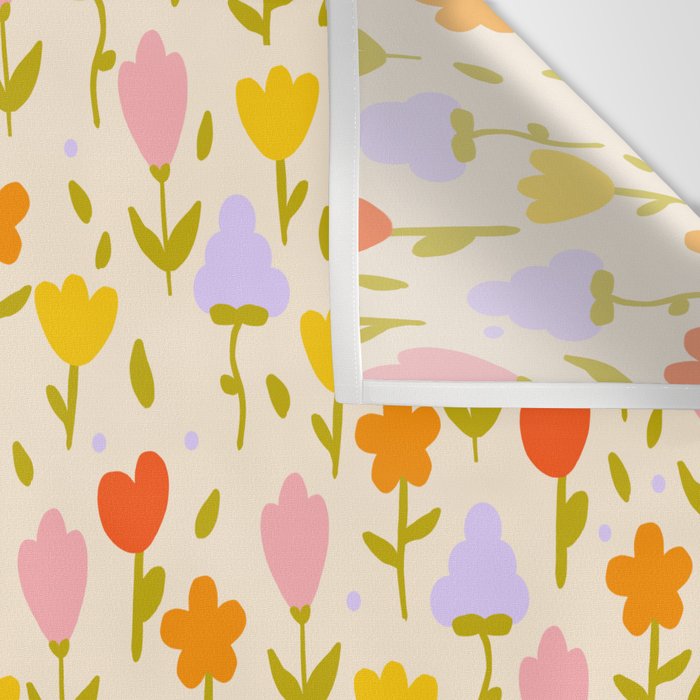 Colourful spring flowers pattern  Wall Tapestry Gallery Image 3