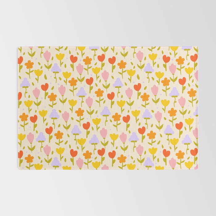 Colourful spring flowers pattern  Rug Gallery Image 2