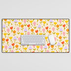 Colourful spring flowers pattern  Desk Mat Gallery Image 1