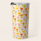 Colourful spring flowers pattern  Travel Mug Gallery Image 3