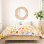 Colourful spring flowers pattern  Duvet Cover Gallery Image 3