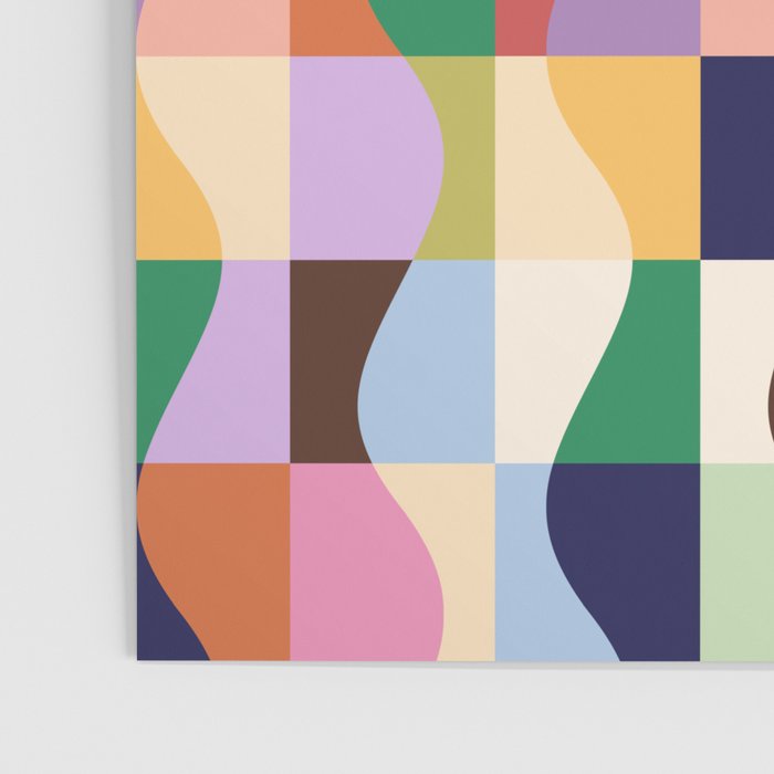Retro Colorful Wavy Checkerboard Poster Gallery Image 3