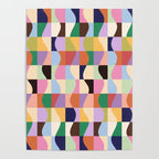 Retro Colorful Wavy Checkerboard Poster Gallery Image 4