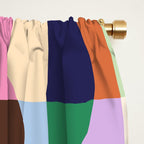 Retro Colorful Wavy Checkerboard Window Curtain Gallery Image 2