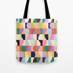 Retro Colorful Wavy Checkerboard Tote Bag Gallery Image 1