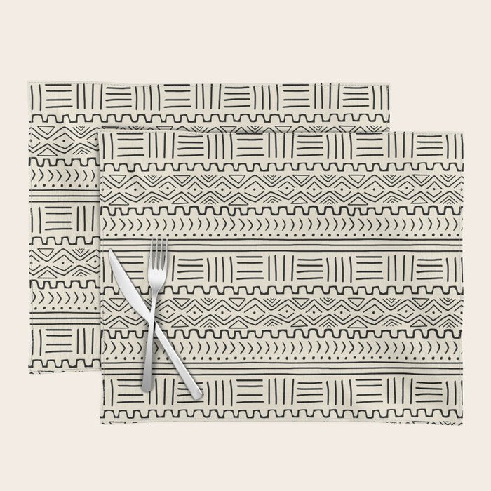 Mud Cloth on Cream Placemat Gallery Image 1