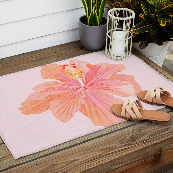 Hibiscus Flower Outdoor Rug Gallery Image 2