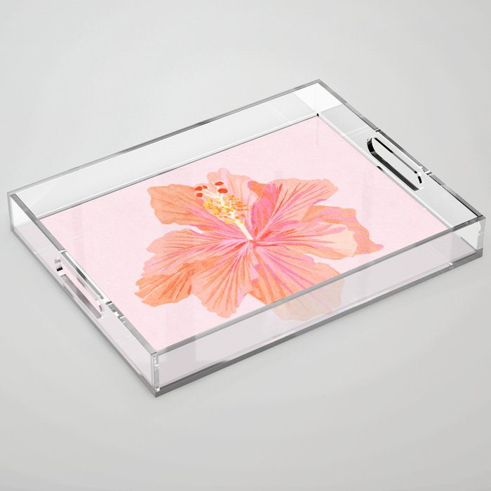 Hibiscus Flower Acrylic Tray Gallery Image 1