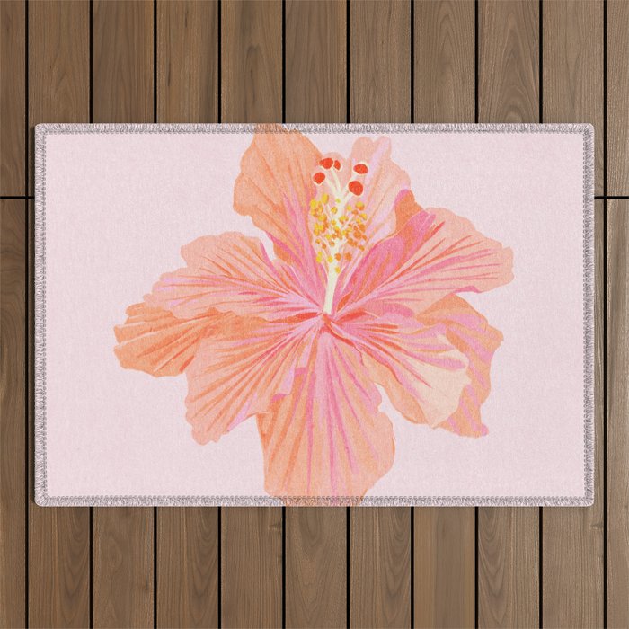 Hibiscus Flower Outdoor Rug Gallery Image 1