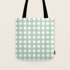 Buffalo Checks in Sage Green and White Tote Bag Gallery Image 1