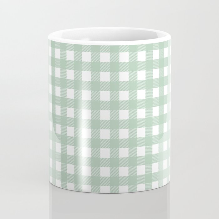 Buffalo Checks in Sage Green and White Coffee Mug Gallery Image 4