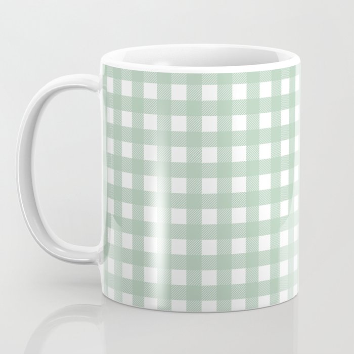 Buffalo Checks in Sage Green and White Coffee Mug Gallery Image 3