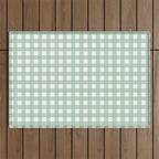 Buffalo Checks in Sage Green and White Outdoor Rug Gallery Image 1