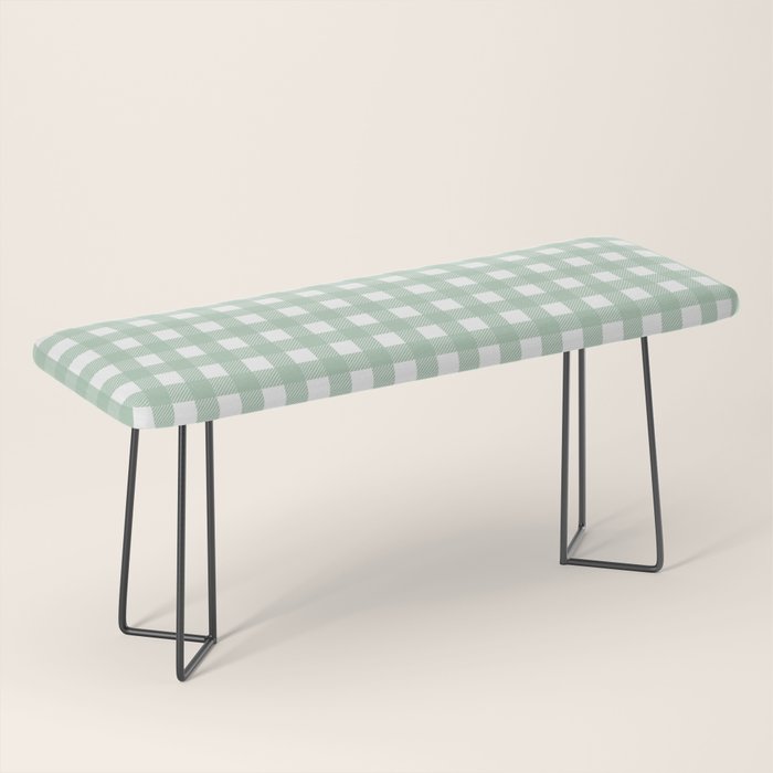 Buffalo Checks in Sage Green and White Bench Gallery Image 1