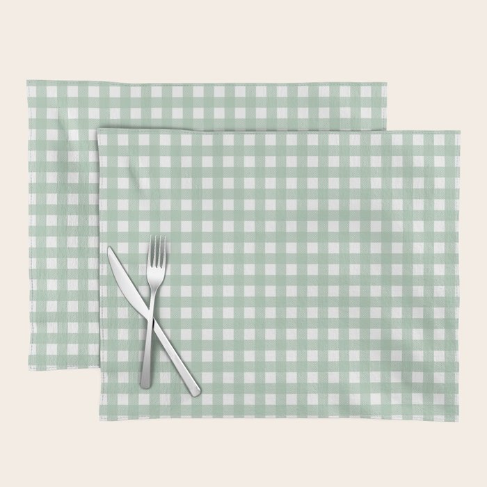 Buffalo Checks in Sage Green and White Placemat Gallery Image 1