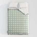 Buffalo Checks in Sage Green and White Duvet Cover Gallery Image 6