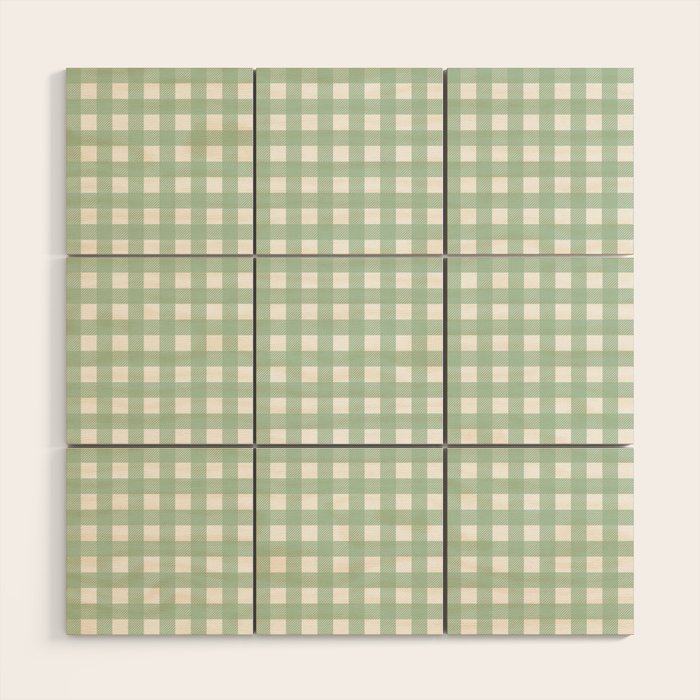 Buffalo Checks in Sage Green and White Wood Wall Art Gallery Image 1