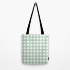 Buffalo Checks in Sage Green and White Tote Bag Gallery Image 2