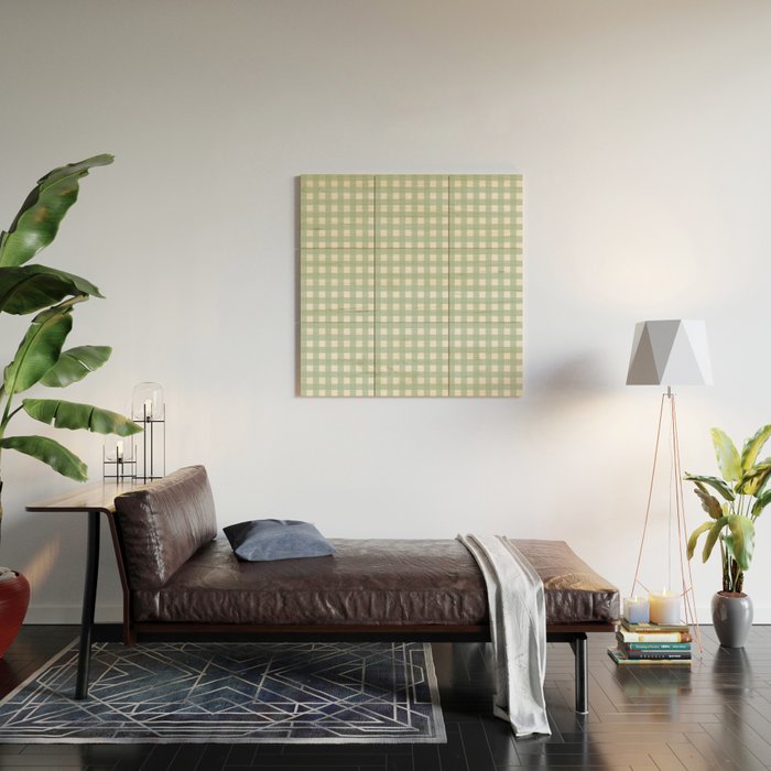 Buffalo Checks in Sage Green and White Wood Wall Art Gallery Image 2
