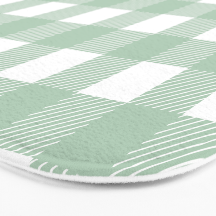 Buffalo Checks in Sage Green and White Bath Mat Gallery Image 3
