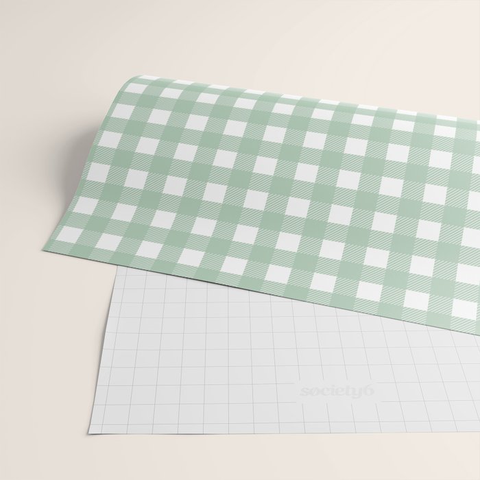 Buffalo Checks in Sage Green and White Wrapping Paper Gallery Image 2