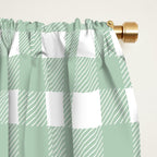 Buffalo Checks in Sage Green and White Window Curtain Gallery Image 2