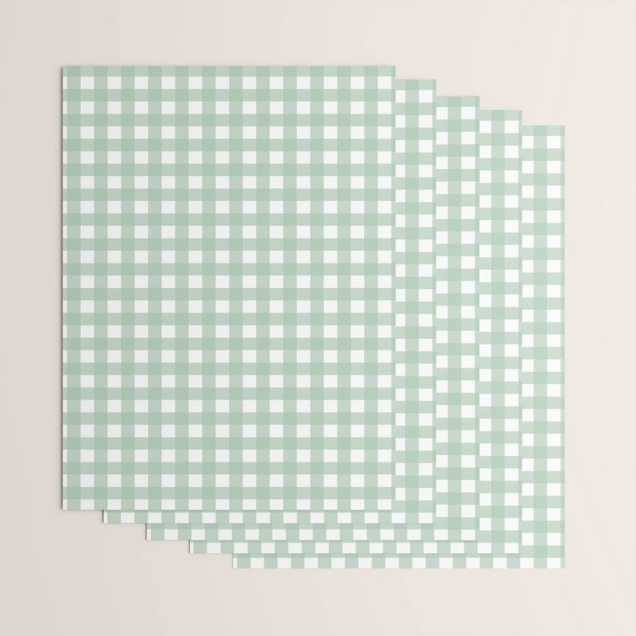 Buffalo Checks in Sage Green and White Wrapping Paper Gallery Image 3