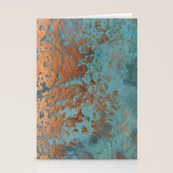 Tarnished in Teal and Copper Rust Stationery Card Gallery Image 1