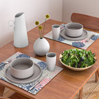 Floral Mixed Blooms, Blush Pink, Navy Blue, Gray, Beige Placemat Gallery Image 2