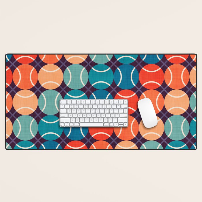 Retro Tennis 70s Rainbow Desk Mat Gallery Image 1