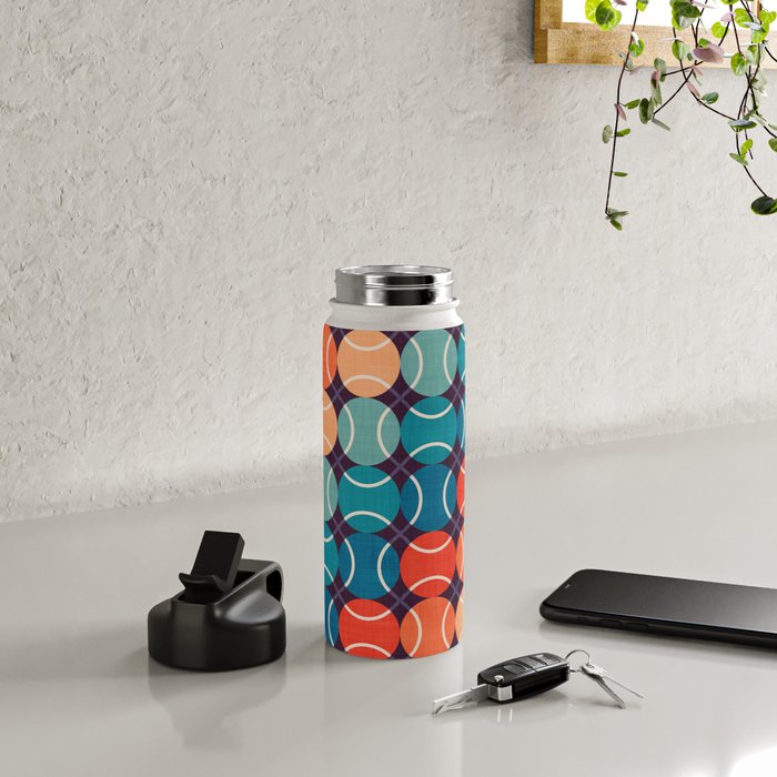 Retro Tennis 70s Rainbow Water Bottle Gallery Image 4
