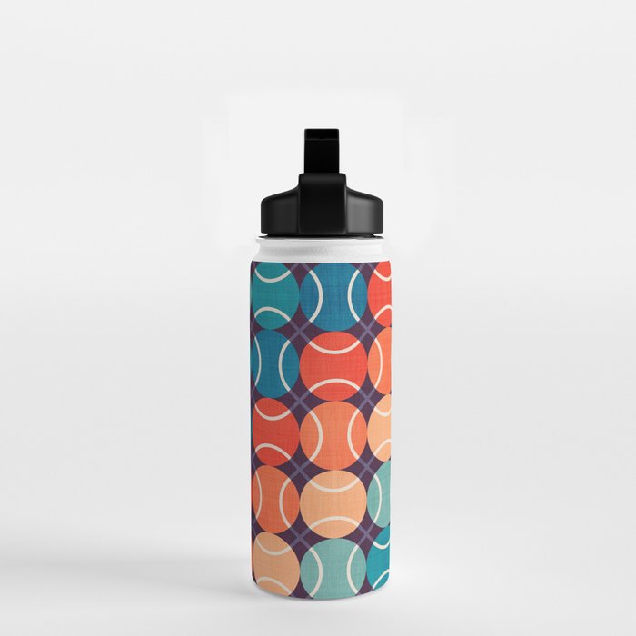 Retro Tennis 70s Rainbow Water Bottle Gallery Image 2