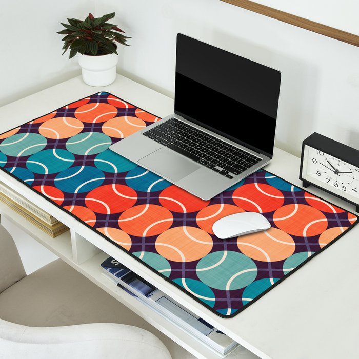 Retro Tennis 70s Rainbow Desk Mat Gallery Image 2