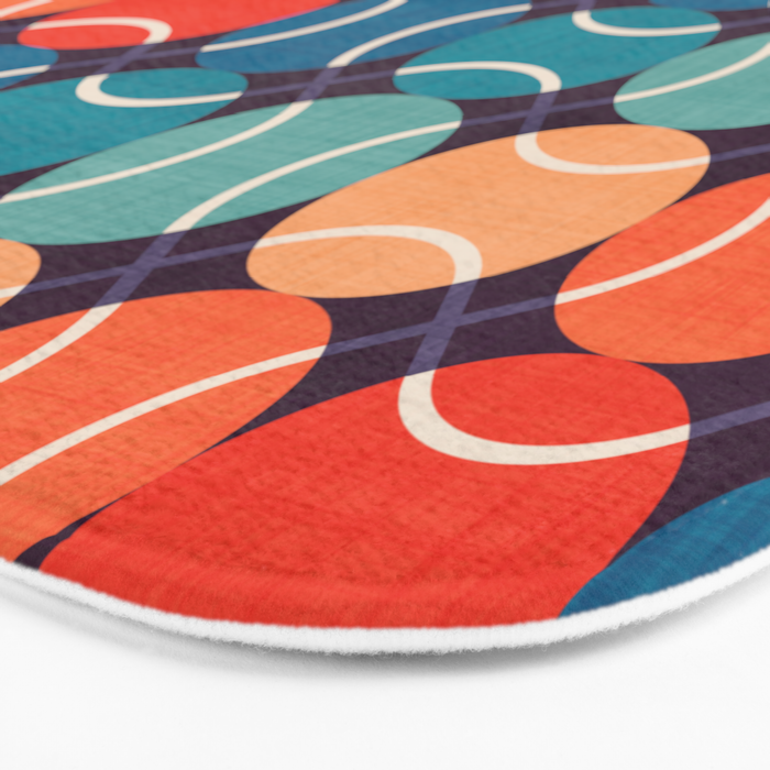 Retro Tennis 70s Rainbow Bath Mat Gallery Image 3