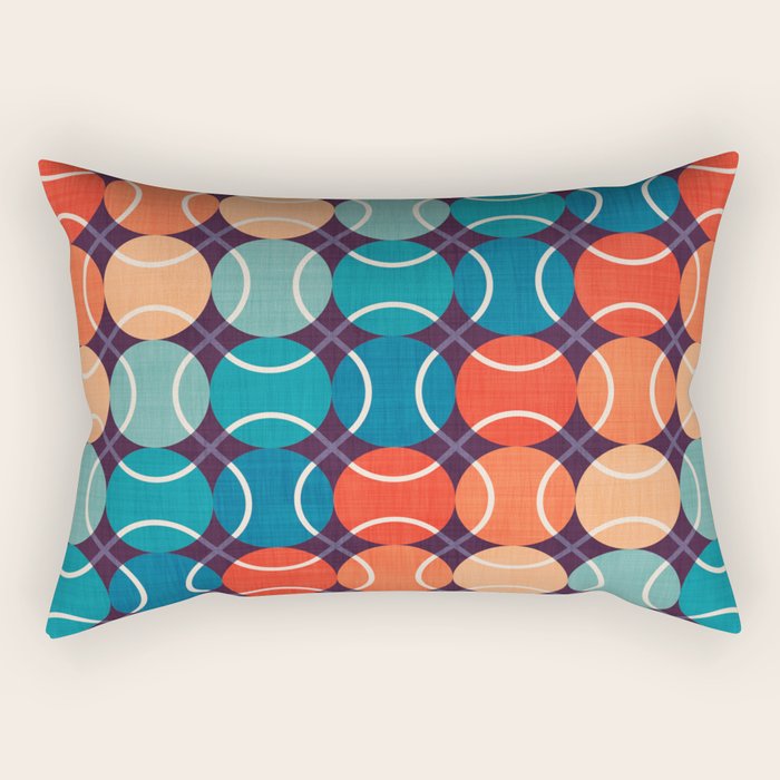 Retro Tennis 70s Rainbow Rectangular Pillow Gallery Image 2