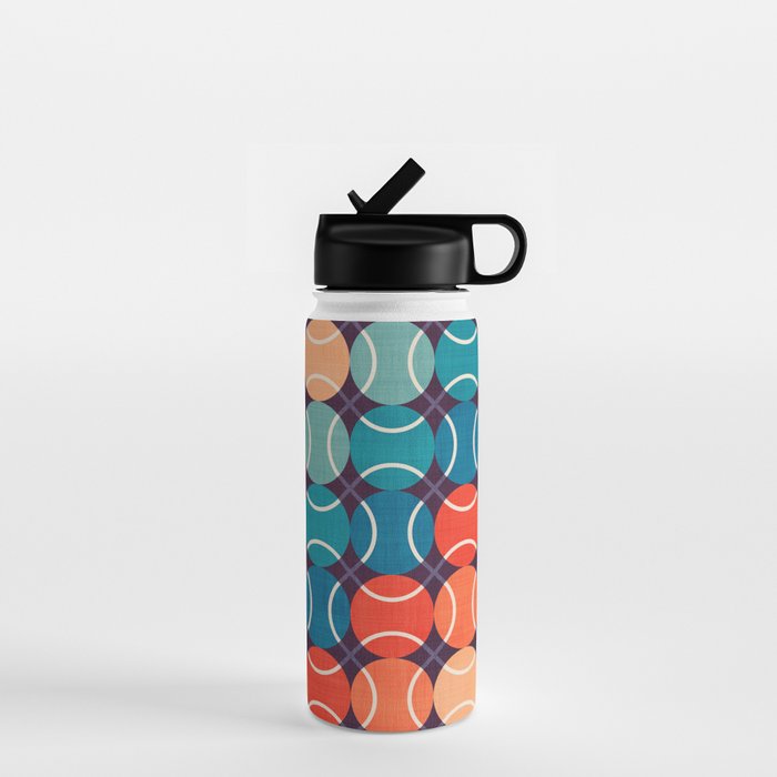 Retro Tennis 70s Rainbow Water Bottle Gallery Image 1