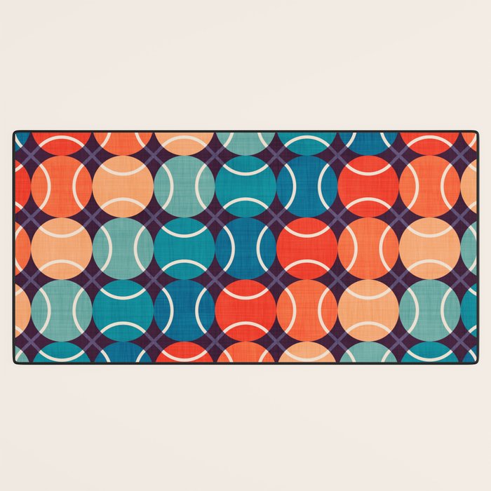 Retro Tennis 70s Rainbow Desk Mat Gallery Image 3