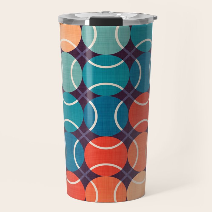 Retro Tennis 70s Rainbow Travel Mug Gallery Image 1